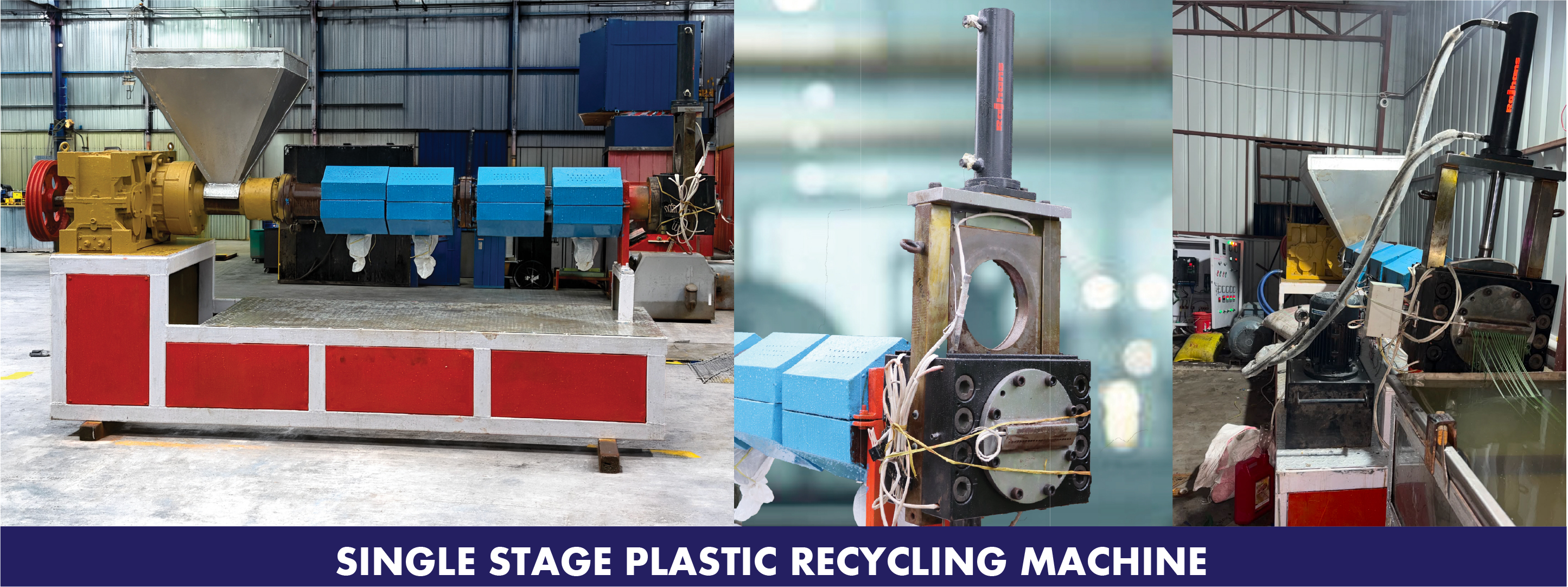 Single stage plastic recycling machine